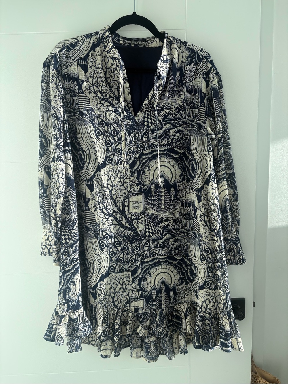 Scotch & Soda Navy & White Printed Storytelling Dress